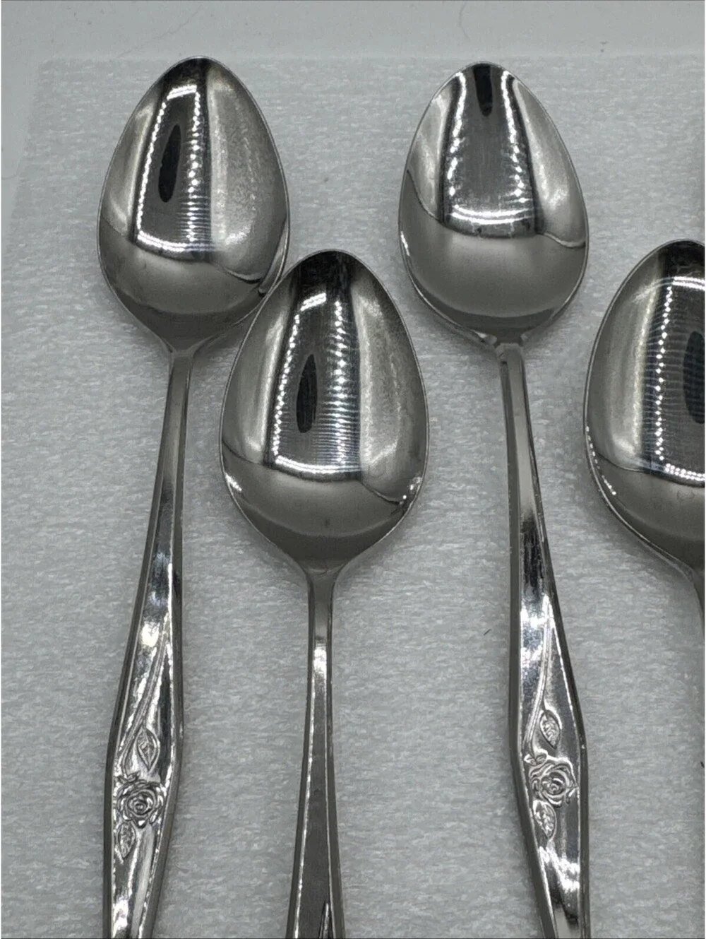 Vintage MCM 30pc Spritely Rose Stainless Steel Flatware Creative Manor M Japan